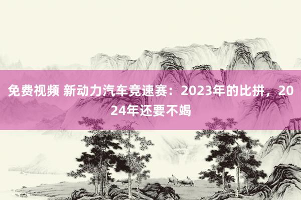 免费视频 新动力汽车竞速赛：2023年的比拼，2024年还要不竭